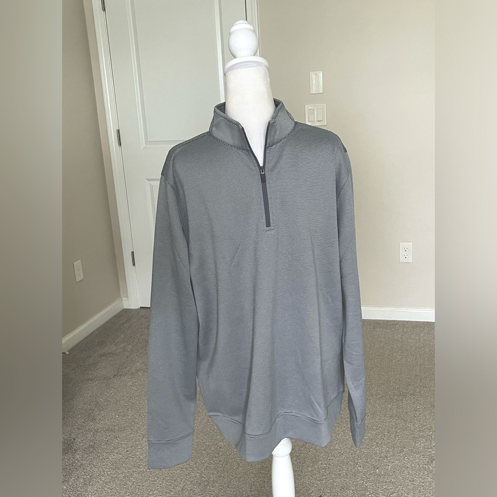 Euc Hickey Freeman Gray 1/4 Zip Sweater Size Medium